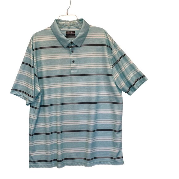 Ben Hogan Other - Ben Hogan Performance Men's 3-Button Striped Golf Polo Shirt Sz XXL in Turquoise